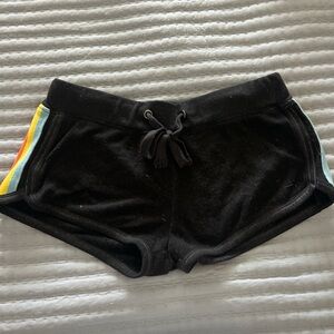 Rainbow detailed black shorts